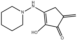 2-Hydroxy-5-methylene-3-(piperidinoamino)-2-cyclopenten-1-one Structure