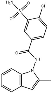 INDAPAMIDE RELATED COMPOUND A (50 MG) (4-CHLORO-N-(2-METHYL-INDOL-1-YL)-3-SULFAMOYLBEN-ZAMIDE) (AS) 구조식 이미지