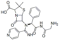 Glycinamide, N-(imino-4-pyridinylmethyl)glycyl-N-(2-carboxy-3,3-dimeth yl-7-oxo-4-thia-1-azabicyclo(3.2.0)hept-6-yl)-2-phenyl-, (2S-(2alpha,5 alpha,6beta))- 구조식 이미지