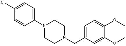 1-(3,4-디메톡시벤질)-4-(4-클로로페닐)피페라진 구조식 이미지