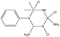 1,3,5-triazine,4,6-diamino-1,2-dihydro-2,2-dimethyl-1-phenyl-,2,4,5-trichloro 구조식 이미지