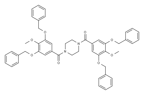 1,4-Bis[3,5-bis(benzyloxy)-4-methoxybenzoyl]piperazine 구조식 이미지