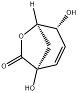 6-Oxabicyclo[3.2.1]oct-2-en-7-one, 1,4-dihydroxy-, (1R,4R,5R)- (9CI) 구조식 이미지
