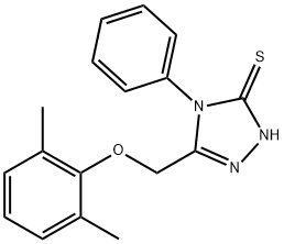 5-[(2,6-DIMETHYLPHENOXY)METHYL]-4-PHENYL-4H-1,2,4-TRIAZOLE-3-THIOL 구조식 이미지