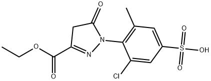 1-(2-chloro-4-sulfo-6-methylphenyl)-5-pyrazolone-3-carboxylic acid ethyl ester Structure