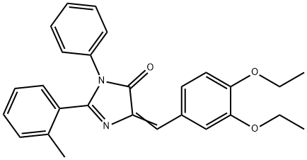 4H-Imidazol-4-one,  5-[(3,4-diethoxyphenyl)methylene]-3,5-dihydro-2-(2-methylphenyl)-3-phenyl- 구조식 이미지