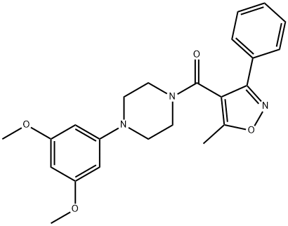 Methanone, [4-(3,5-dimethoxyphenyl)-1-piperazinyl](5-methyl-3-phenyl-4-isoxazolyl)- 구조식 이미지