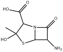 4-Thia-1-azabicyclo[3.2.0]heptane-2-carboxylic acid, 6-amino-3-hydroxy-3-methyl-7-oxo- (9CI) 구조식 이미지