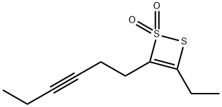1,2-Dithiete,3-ethyl-4-(3-hexynyl)-,1,1-dioxide(9CI) 구조식 이미지