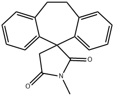 10,11-Dihydro-1'-methylspiro[5H-dibenzo[a,d]cycloheptene-5,3'-pyrrolidine]-2',5'-dione 구조식 이미지