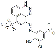sodium 4-[(3-chloro-2-hydroxy-5-nitrophenyl)azo]-1H-naphtho[1,8-de]-1,2,3-triazine-6-sulphonate Structure