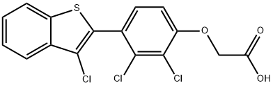 [4-(3-클로로벤조[b]티오펜-2-일)-2,3-디클로로페녹시]아세트산 구조식 이미지