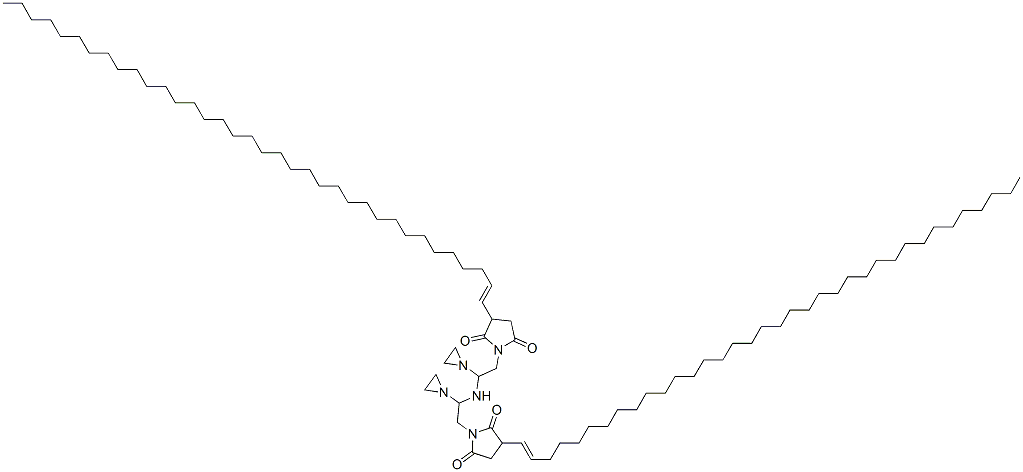 1,1'-[이미노비스(에틸렌이미노에틸렌)]비스[3-(헥사트리아콘테닐)피롤리딘-2,5-디온] 구조식 이미지