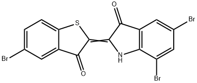 2-(5-Bromo-3-oxobenzo[b]thiophen-2(3H)-ylidene)-5,7-dibromo-1H-indol-3(2H)-one 구조식 이미지