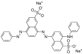 disodium 8-(phenylamino)-5-[[4-(phenylazo)-7-sulphonato-1-naphthyl]azo]naphthalenesulphonate  구조식 이미지