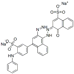 disodium (3Z)-3-[[4-(4-anilino-3-sulfonato-phenyl)diazenylnaphthalen-1-yl]hydrazinylidene]-4-oxo-naphthalene-1-sulfonate 구조식 이미지