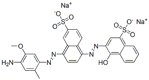 4-[(4-Amino-2-methyl-5-methoxyphenyl)azo]-1'-hydroxy-[1,2'-azobisnaphthalene]-4',6-disulfonic acid disodium salt 구조식 이미지
