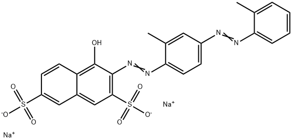 4-Hydroxy-3-[[2-methyl-4-[(2-methylphenyl)azo]phenyl]azo]naphthalene-2,7-disulfonic acid disodium salt Structure