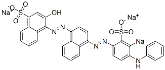 3-Hydroxy-4-[[4-[(4-phenylamino-3-sodiosulfophenyl)azo]-1-naphthalenyl]azo]naphthalene-1-sulfonic acid sodium salt 구조식 이미지