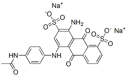 disodium 5-(p-acetamidoanilino)-8-amino-9,10-dihydro-9,10-dioxoanthracene-1,7-disulphonate 구조식 이미지