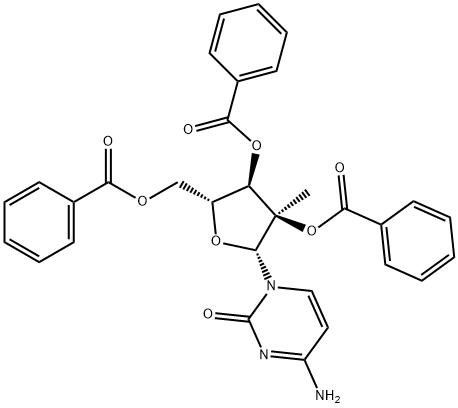 2',3',5'-Tri-O-benzoyl-2'-C-methyl-D-cytidine Structure