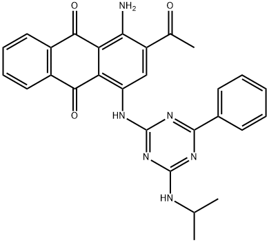 2-acetyl-1-amino-4-[[4-[(1-methylethyl)amino]-6-phenyl-1,3,5-triazin-2-yl]amino]anthraquinone Structure