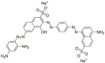 disodium 3-[[4-[(4-amino-7-sulphonatonaphthyl)azo]phenyl]azo]-6-[(2,4-diaminophenyl)azo]-4-hydroxynaphthalene-2-sulphonate Structure