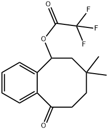 Trifluoroacetic acid 5,6,7,8,9,10-hexahydro-7,7-dimethyl-10-oxobenzocycloocten-5-yl ester Structure