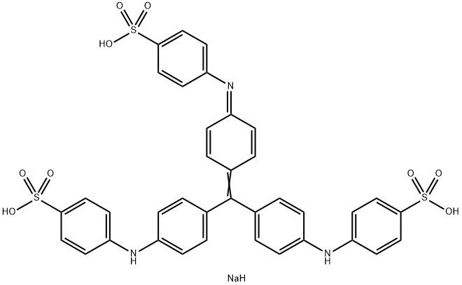 disodium 4-[[4-[bis[4-[(4-sulphonatophenyl)amino]phenyl]methylene]cyclohexa-2,5-dien-1-ylidene]amino]benzenesulphonate 구조식 이미지
