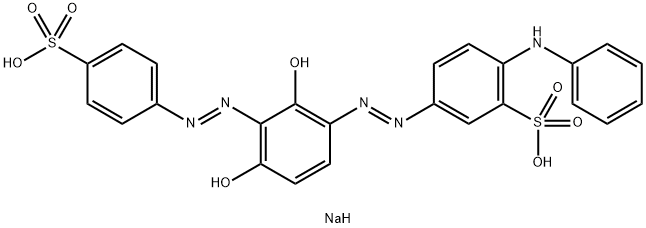 disodium 5-[[2,4-dihydroxy-3-[(4-sulphonatophenyl)azo]phenyl]azo]-2-(phenylamino)benzenesulphonate  구조식 이미지