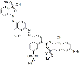 6'-Amino-1'-hydroxy-4-[[4-[(3-sodiosulfophenyl)azo]-1-naphthalenyl]azo][1,2'-azobisnaphthalene]-3',7-disulfonic acid disodium salt 구조식 이미지