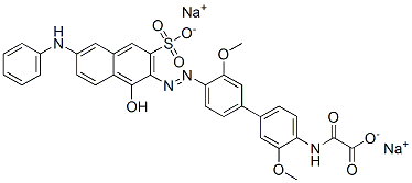 [[4'-[[1-Hydroxy-6-(phenylamino)-3-sulfo-2-naphthalenyl]azo]-3,3'-dimethoxy[1,1'-biphenyl]-4-yl]amino]oxoacetic acid disodium salt Structure