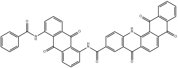 N-[5-(benzoylamino)-9,10-dihydro-9,10-dioxoanthryl]-5,8,13,14-tetrahydro-5,8,14-trioxonaphth[2,3-c]acridine-10-carboxamide  Structure