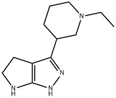 Pyrrolo[2,3-c]pyrazole, 3-(1-ethyl-3-piperidinyl)-1,4,5,6-tetrahydro- (9CI) 구조식 이미지