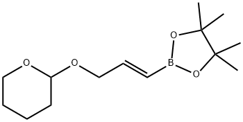 2-[3-(4,4,5,5-Tetramethyl-[1,3,2]dioxaborolan-2-yl)-allyloxy]-tetrahydro-pyran 구조식 이미지