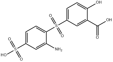 5-[(2-amino-4-sulphophenyl)sulphonyl]salicylic acid  구조식 이미지