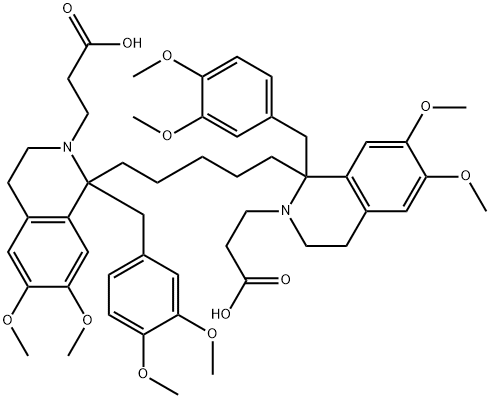 1,5-pentanediyl bis[1-[(3,4-dimethoxyphenyl)methyl]-3,4-dihydro-6,7-dimethoxy-1H-isoquinoline-2-propionate] 구조식 이미지