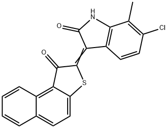 6-Chloro-7-methyl-3-(1-oxonaphtho[2,1-b]thiophen-2(1H)-ylidene)-1H-indol-2(3H)-one 구조식 이미지