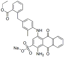 2-[4-[[4-Amino-9,10-dihydro-9,10-dioxo-3-(sodiosulfo)anthracen-1-yl]amino]-3-methylbenzyl]benzoic acid ethyl ester Structure