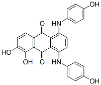 5,6-Dihydroxy-1,4-bis[(4-hydroxyphenyl)amino]-9,10-anthracenedione 구조식 이미지