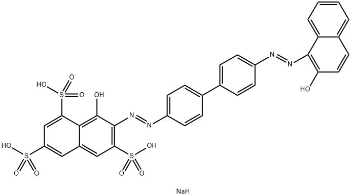 8-Hydroxy-7-[[4'-[(2-hydroxy-1-naphtyl)azo]-1,1'-biphenyl-4-yl]azo]-1,3,6-naphthalenetrisulfonic acid trisodium salt Structure