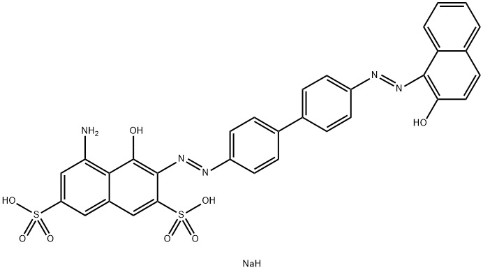 5-Amino-4-hydroxy-3-[[4'-[(2-hydroxy-1-naphthalenyl)azo]-1,1'-biphenyl-4-yl]azo]naphthalene-2,7-disulfonic acid disodium salt 구조식 이미지