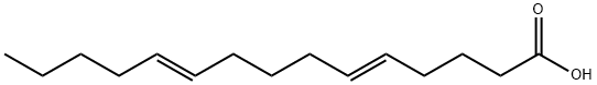 (5E,10E)-5,10-Pentadecadienoic acid Structure