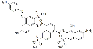 7'-Amino-4-[[4-[(4-aminophenyl)azo]-6-sodiosulfo-1-naphthalenyl]azo]-1'-hydroxy[1,2'-azobisnaphthalene]-3',6-disulfonic acid disodium salt 구조식 이미지
