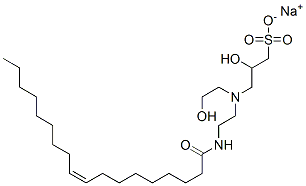 sodium (Z)-2-hydroxy-3-[(2-hydroxyethyl)[2-[(1-oxo-9-octadecenyl)amino]ethyl]amino]propanesulphonate 구조식 이미지