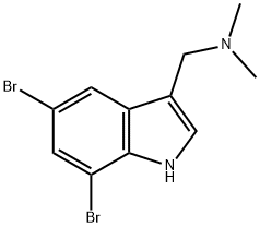 5,7-Dibromo-N,N-dimethyl-1H-indole-3-methanamine 구조식 이미지