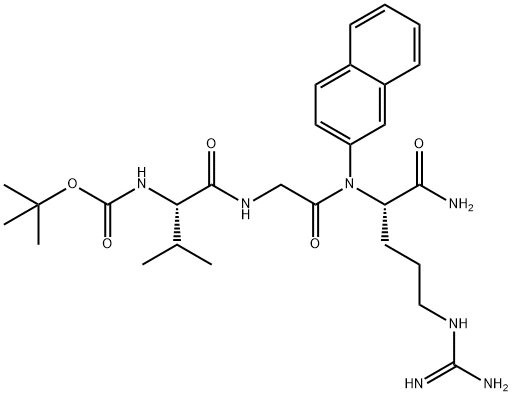 tert-butyloxycarbonyl-valyl-glycyl-arginine-2-naphthylamide 구조식 이미지