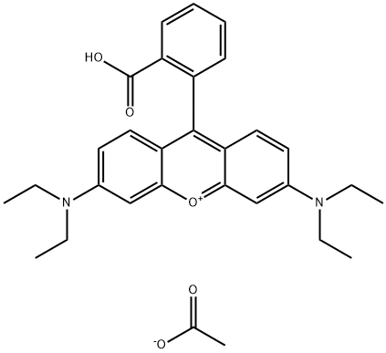 9-(2-carboxyphenyl)-3,6-bis(diethylamino)xanthylium acetate Structure