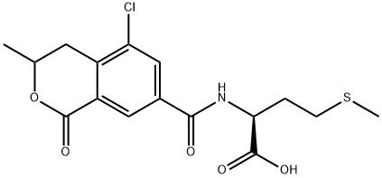 L-Methionine, N-((5-chloro-3,4-dihydro-3-methyl-1-oxo-1H-2-benzopyran- 7-yl)carbonyl)- 구조식 이미지
