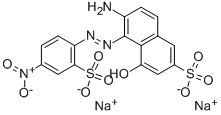 disodium 6-amino-4-hydroxy-5-[(4-nitro-2-sulphonatophenyl)azo]naphthalene-2-sulphonate  Structure
